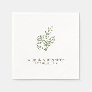 Autumn Sprig Fall Wedding Napkins (groen) Servet