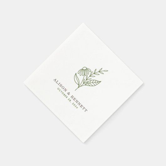Autumn Sprig Fall Wedding Napkins (groen) Servet (Hoek)