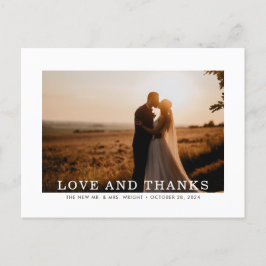 Autumn Sprig Love and Bedankt Wedding Dankuwel Briefkaart