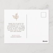 Autumn Sprig Love and Bedankt Wedding Dankuwel Briefkaart (Achterkant)