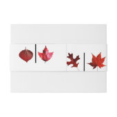 Autumn Square Herfst Leaf Wedding Belly Band Uitnodigingen Wikkel (Achterkant Voorbeeld)