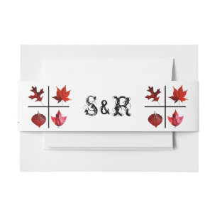Autumn Square Herfst Leaf Wedding Belly Band Uitnodigingen Wikkel