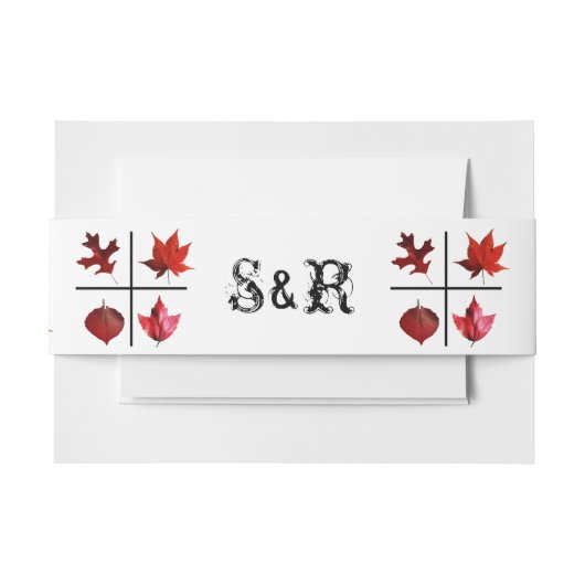 Autumn Square Herfst Leaf Wedding Belly Band Uitnodigingen Wikkel (Voorkant Voorbeeld)