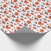 Autumn Squirrel Acorn Cadeaupapier (Hoek)