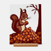 🐿️ Autumn Squirrel Acrylic Sign - Desk Decor 🍂 (Voorkant)