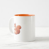 Autumn Squirrel Aesthetic Tweekleurige Koffiemok (Voorkant links)