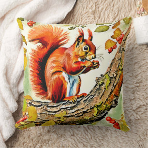 Autumn Squirrel Art Kussen