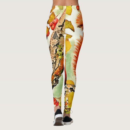 Autumn Squirrel Art Leggings (Achterkant)