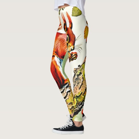 Autumn Squirrel Art Leggings (Links)