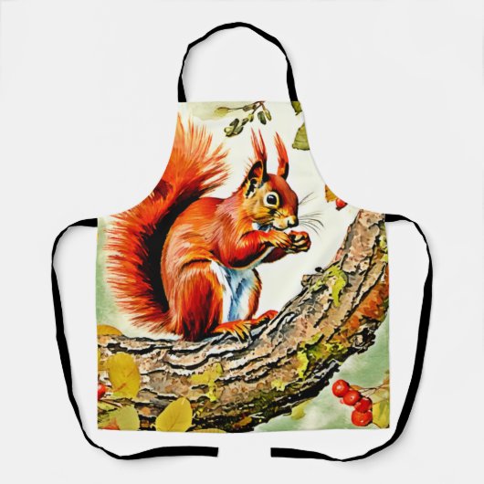 Autumn Squirrel Art Schort (Voorkant)