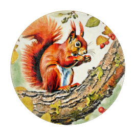 Autumn Squirrel Art Snijplank