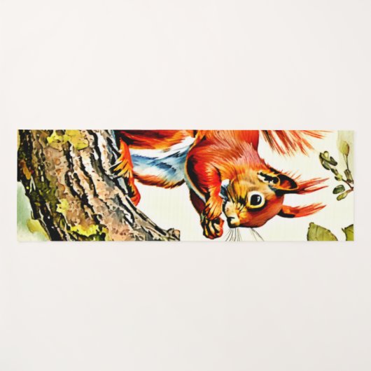 Autumn Squirrel Art Yogamat (Voorkant (horizontaal))