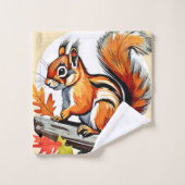 Autumn Squirrel Charm Design Bad Handdoek (Wasdoekje)