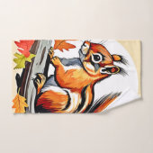 Autumn Squirrel Charm Design Bad Handdoek (Handdoek)