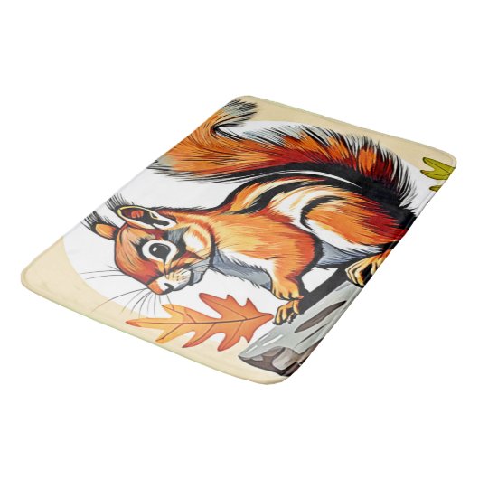 Autumn Squirrel Charm Design Badmat (Gekanteld)