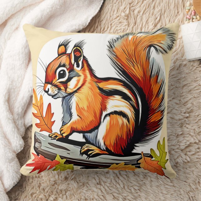 Autumn Squirrel Charm Design Kussen (Deken)