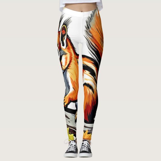 Autumn Squirrel Charm Design Leggings (Voorkant)