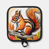 Autumn Squirrel Charm Design Pannenlap (Voorkant)
