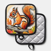 Autumn Squirrel Charm Design Pannenlap (Voorkant / Achterkant)