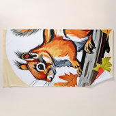 Autumn Squirrel Charm Design Strandlaken (Voorkant)