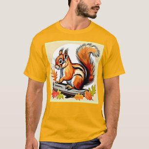Autumn Squirrel Charm Design T-shirt