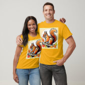 Autumn Squirrel Charm Design T-shirt (Unisex)