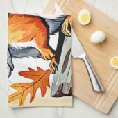 Autumn Squirrel Charm Design Theedoek (Quarter Fold)