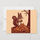 🐿️ Autumn Squirrel Invitation Card Kaart (Voorkant)