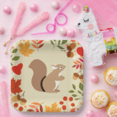 Autumn squirrel papieren bordje (Feest)