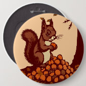 🐿️ Autumn Squirrel Pin Button / Badge - Clothing  (Voorkant /achterkant)