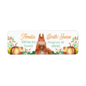 Autumn Squirrel Return-adreslabel Etiket (Voorkant)