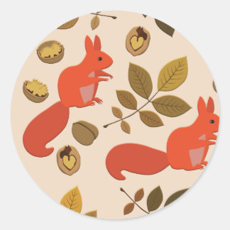 Autumn Squirrel Ronde Sticker