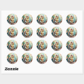 Autumn Squirrel Waterverf Ronde Sticker (Vel)