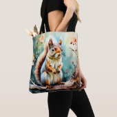 Autumn Squirrel Waterverf Tote Bag (Dichtbij)