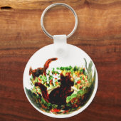 Autumn Squirrels Animal Art Sleutelhanger (Voorkant)