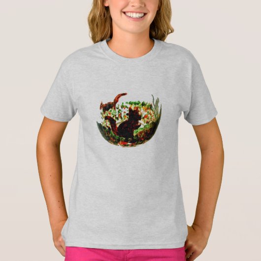 Autumn Squirrels Animal Art T-shirt (Voorkant)