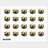 Autumn Squirrels Rustische Natuur Ronde Sticker (Vel)