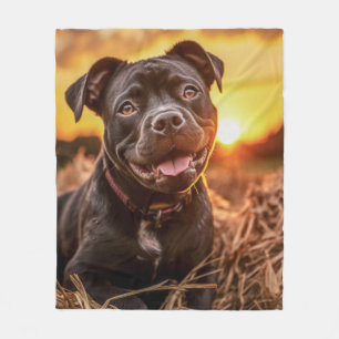 Autumn Staffie Fleece Deken