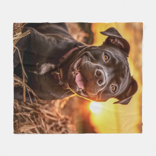 Autumn Staffie Fleece Deken (Voorkant (Horizontaal))