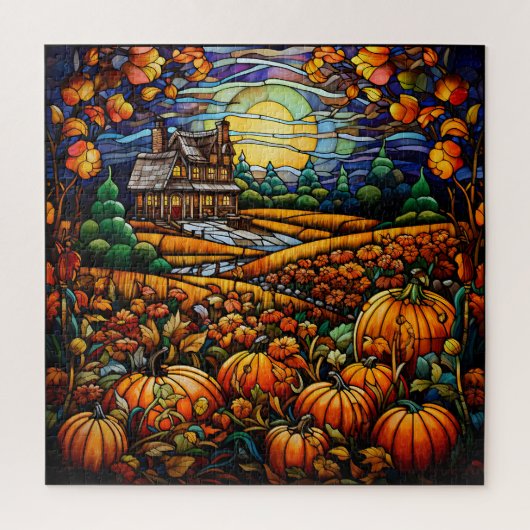 Autumn Stained Glass Puzzle Legpuzzel (Verticaal)