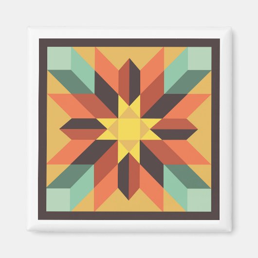 Autumn Star Barn Quilt Magnet (Voorkant)
