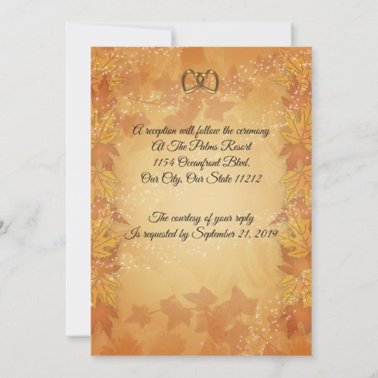 Autumn Starlight elegant uitnodiging (Achterkant)