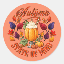 Autumn State of Mind Oranje Ronde Sticker