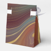 Autumn Strata | Terra Cotta Blauwgroen en Gold Aga Bedankdoosjes (Achterkant)