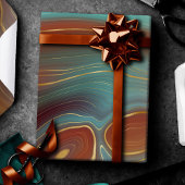 Autumn Strata | Terra Cotta Blauwgroen en Gold Aga Cadeaupapier