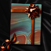 Autumn Strata | Terra Cotta Blauwgroen en Gold Aga Cadeaupapier