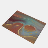 Autumn Strata | Terra Cotta Blauwgroen en Gold Aga Deurmat (Schuin)