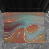 Autumn Strata | Terra Cotta Blauwgroen en Gold Aga Deurmat