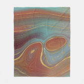 Autumn Strata | Terra Cotta Blauwgroen en Gold Aga Fleece Deken (Voorkant)