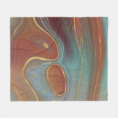 Autumn Strata | Terra Cotta Blauwgroen en Gold Aga Fleece Deken (Voorkant (Horizontaal))